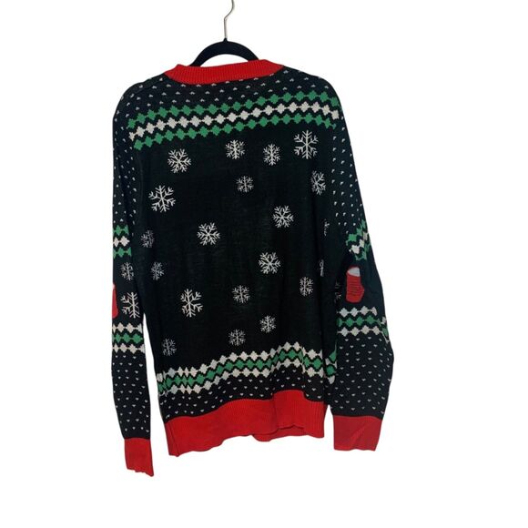 Tipsy Elves Mens Cheer Pong Game Ugly Christmas Sweater XL Holiday Party - Picture 5 of 7